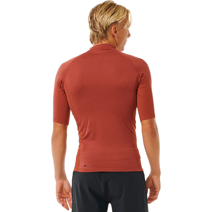 2024 Rip Curl Hombres Dawn Patrol Performance UPF Chaleco De Lycra De Manga Corta 14BMRV - Red Marle